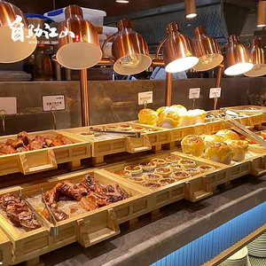 酒店商用自助餐炸品台展示架四脚木托餐厅高档明档摆盘装饰点心架