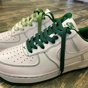 适配耐克af1 low白绿缝线nike空军一号墨绿色渐变鸳鸯浅绿鞋带