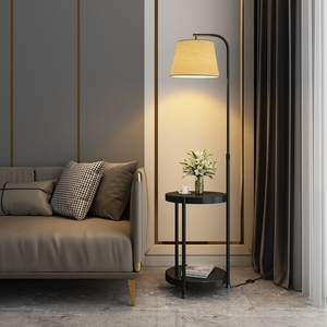 落地灯客厅高级感边几床头柜带灯一体轻奢客厅沙发边装饰摆件高端