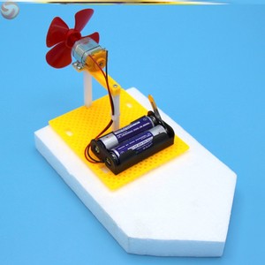 自制动力船电动手工小船科学实验diy风力制作马达船做船材料材料