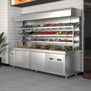 德派龙麻辣烫展示柜点菜柜冷藏冷冻冰柜商用三温水果保鲜柜风幕柜