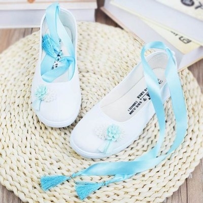 汉服女鞋子宫廷女童绣花鞋高跟鞋公主古代复古风公主古装学生布鞋