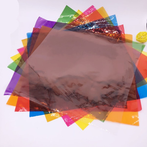 玻璃纸透光透明彩色纸幼儿园儿童色彩变化认知红色手工纸电影灯.