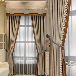现代轻奢意式奶油奶茶色卧室窗帘2022年新款客厅美式流行全屋定制