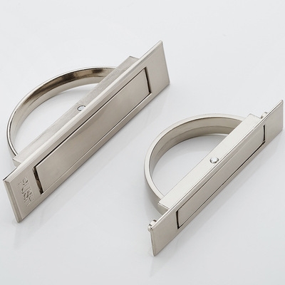 i86/96大小号拉丝/黑色锌合m金榻榻米拉手旋转隐藏半圆嵌入式20