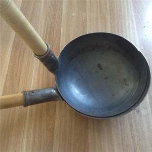 包邮下水道捞渣勺漏勺加厚钢板铁勺铁瓢清理化粪池淤泥掏粪勺长