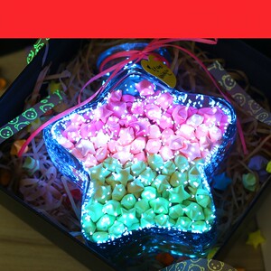 2021新星星瓶夜光许愿瓶荧光星空瓶玻璃瓶漂流瓶幸运星瓶折纸星星