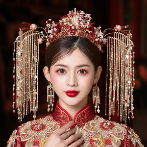 明制大婚凤冠霸气头饰诰命汉服婚嫁明朝秀禾服头饰结婚圆脸皇后