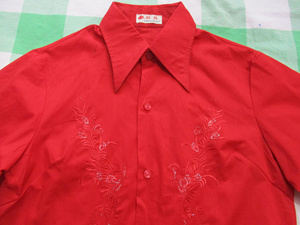 80年代北京的确良绣花女衬衫道具服装u258