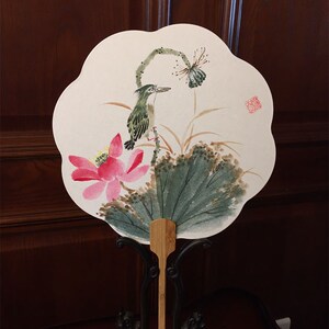 双面空白宣纸绘画团扇加厚卡纸复古国画水彩手绘圆扇学生活动扇子