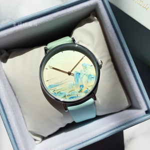 正品 故宫北极恒星图怀表 星辰星空表千里江山图双色表带手表
