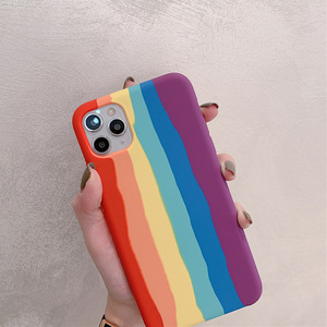 彩虹手机壳同性恋液态硅x适用手phone11苹果xi机壳胶r8pl.us女7p