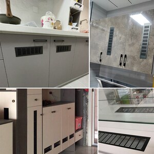 高档柜合金橱柜透l气孔通风孔长方形鞋热透气网网格散铝装饰盖ins