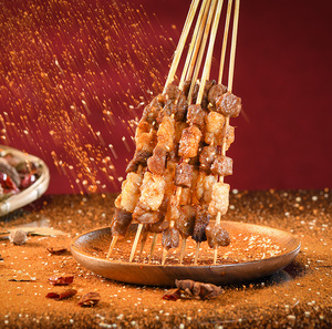 马上噜烧烤特色菜品食材新疆羊肉串新鲜腌制户外烧烤10串