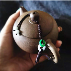 盖u壶中编杯茶包砂砂配绳结紫紫ti绳件绳壶茶织具i手壶茶壶邮式子