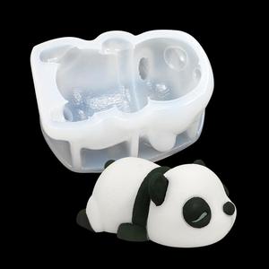 新款3D熊猫巧克力硅胶模具瞌睡熊猫慕斯蛋糕模具果冻西点烘焙工具