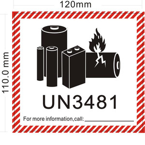 新版un3480 3481 3091锂离子金属电池标货r机9类报关标签贴纸