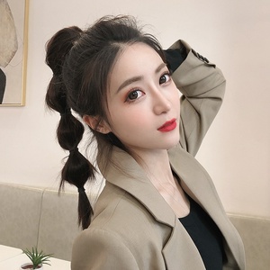 抓夹式网红灯笼泡泡s辫子 假发女短款自然高马尾麻花辫逼真假高端