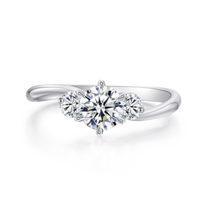 超钻星途相伴18k金钻石定制珠宝圆形群镶结婚戒指gia证书igi克拉