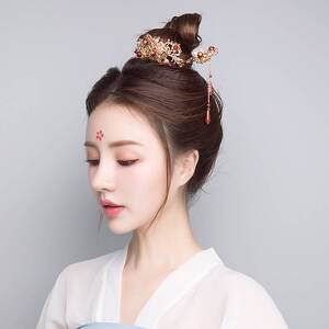 汉服发冠华丽头饰2022年新款古风女仙气古典古代一套头发饰品配饰