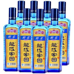 龙江家园酒42℃度醇柔浓香型白酒整箱450ml乘以6蓝色大瓶