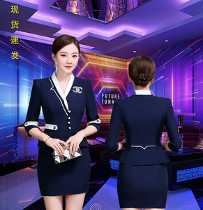 夜场dj公主服ktv春夏套装酒店前台服务员工作服女足浴技师服时尚