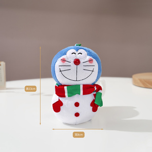 20222022日本哆啦ba梦正版圣诞节雪人叮当猫机器猫公仔毛绒包挂a.