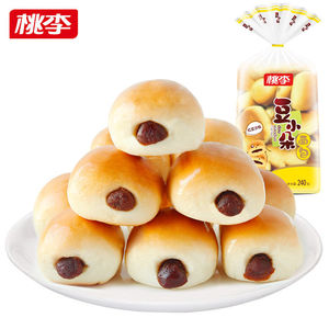 桃李小热狗面包桃李豆小朵面包240g*3袋 红豆馅新鲜现做桃李豆沙