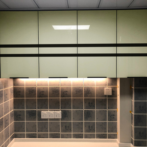 高档定制b钢化玻璃橱柜门板晶门钢铝合金门做厨房金刚定订做灶ins