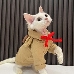 圣诞限定麋鹿卫衣无毛猫衣服斯芬克斯德文猫阿比尼西亚衣服秋冬款