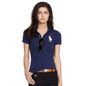 美国保罗polo衫女士翻领短袖t恤纯棉欧美休闲大码女装上衣夏