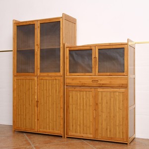 家具橱柜农村家用厨房老式碗柜落地大容量楠竹抽屉木置物收纳碗架