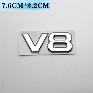 汽车个性v8 v6标志车贴发动机贴标大排量车标侧标改装尾标金属标