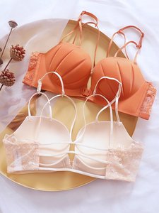 前扣美背文胸聚拢厚小胸网红爆款胸罩女聚拢无钢圈性感贝壳款内衣