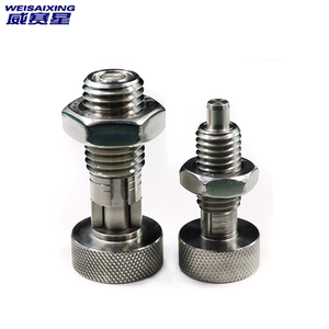 不锈钢自锁型滚花头分度销弹簧伸缩卡销粗牙旋钮柱塞定位柱 w250