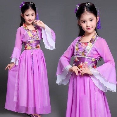 古筝古代儿童女童童装女汉服古装童装仙女装公主裙衣服中大古装