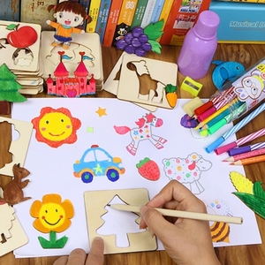 幼儿园画画模具镂空绘画模板卡图案懒人绘画模版儿童手绘涂鸦画板工具神器