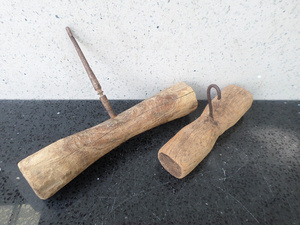 古董文玩民俗杂项物件农村乡下老旧木器工具用品农具搓绳纺线坠子