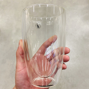 宜家正品简约双层玻璃杯450毫升耐高温办公室水杯泡茶杯子高颜值
