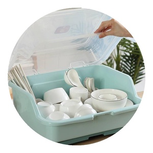 新品冠义碗柜塑料厨s房沥水碗架放碗碟架碗盘置物架带盖碗筷餐具