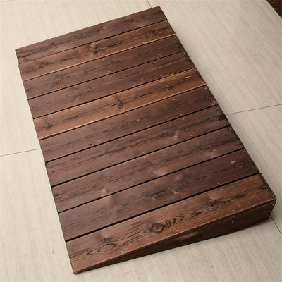 新品防腐木斜坡地板定制w无障碍实木板门前学步坡道三角垫台阶门