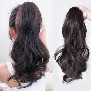 女式长卷发马尾中长款大卷抓夹逼真马尾 玉米烫大波浪马尾辫1人付款