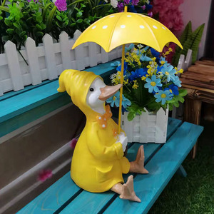 美式乡村鸭子摆件仿真卡通动物树脂户外庭院花园装饰园艺造景摆设