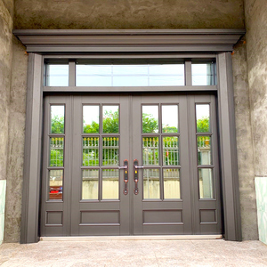 农村别墅大门双开门玻璃门防盗门家用庭院门入户门对开乡村进户门