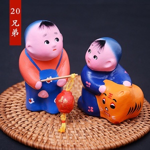 新b品新品天津泥人张小百子娃娃民间手工艺品泥塑小泥人摆件n北京
