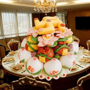 上供寿桃花样大馒头山东花饽饽中式蛋糕烧香拜佛寺庙祭拜礼品糕点