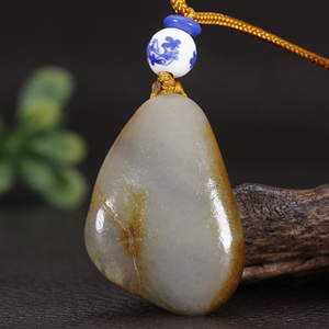 新疆和田玉 独籽籽玉玉坠子籽料原石挂件玉石吊坠男女款送礼 18克