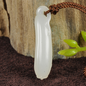 陈冠君玉雕大师作品 新疆和田玉羊脂白玉籽料挂件福瓜 3克带证书