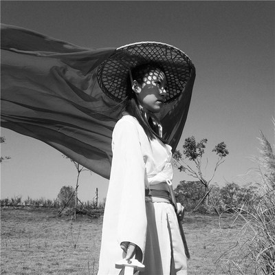 斗笠帽古代女面纱遮脸古风头纱汉服古装舞蹈女侠客薄纱镂空竹编.