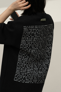 潮牌ADER KONAMI STUDIO涂鸦黑色短袖女后背满字母印花T恤男夏季
